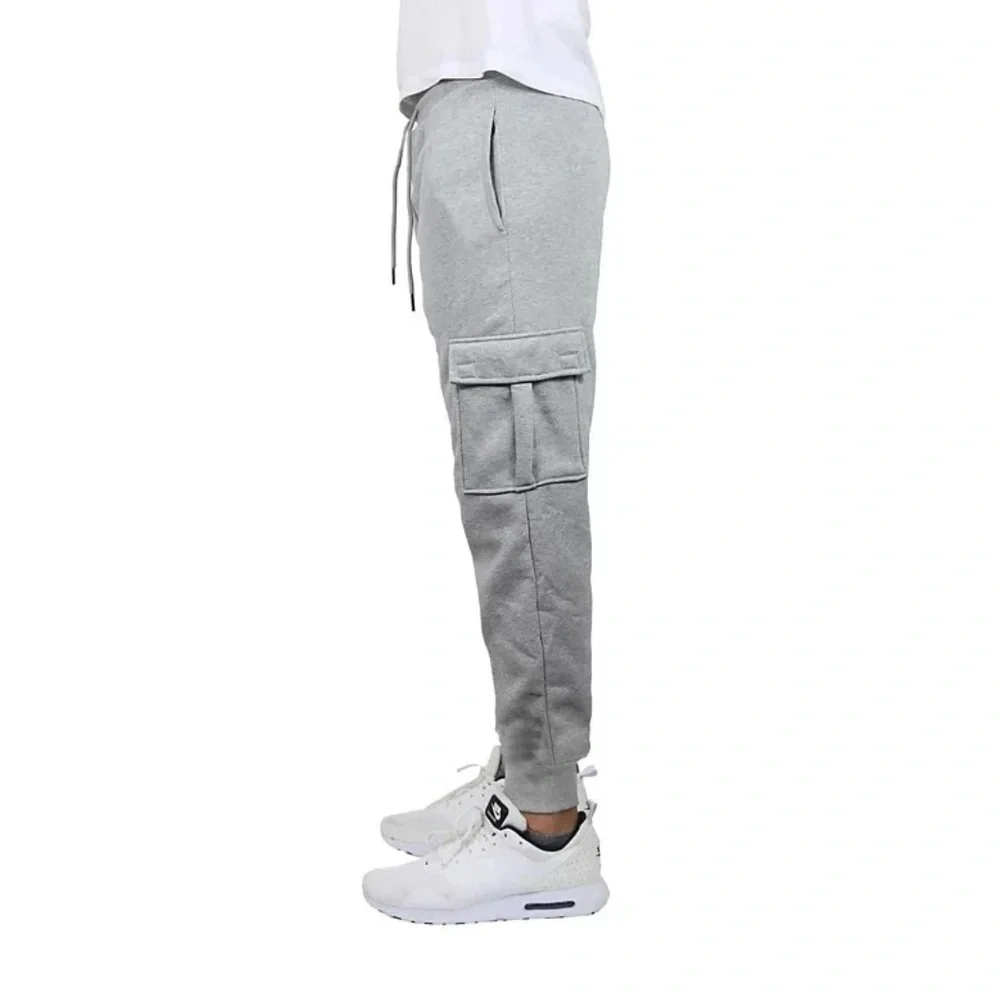 Blue Ice Men’s‎ Heather Gray Cargo Fleece Sweatpants Jogger Ribbed Cuff Size XL